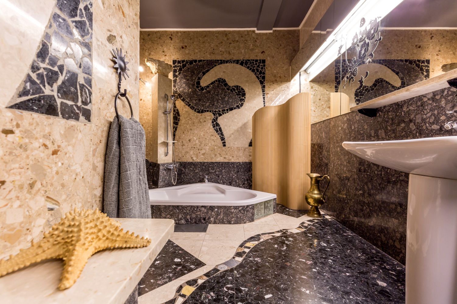 creatively designed bathroom