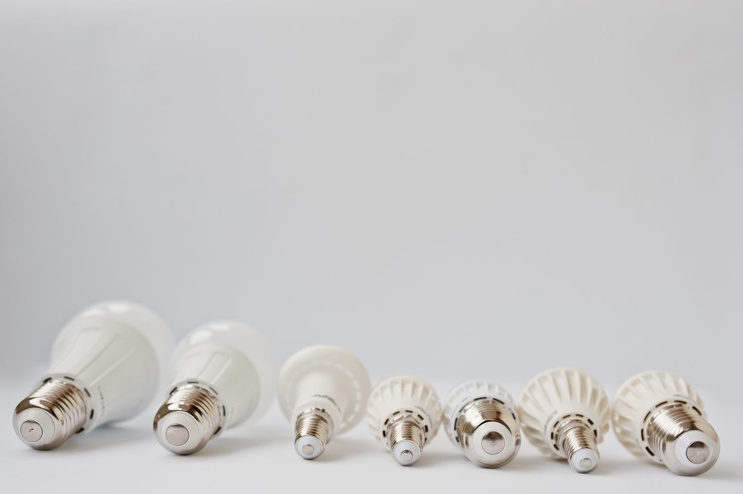 row of LED light bulbs